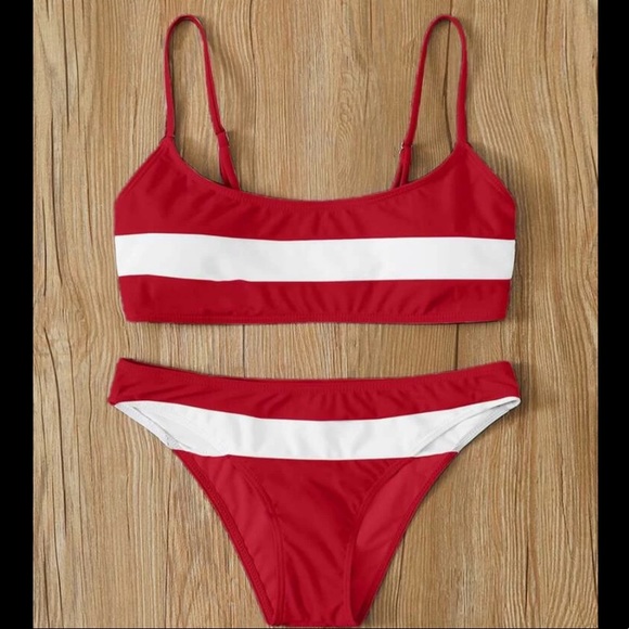 🔴Color block bikini swimsuit cheeky lifeguard - Picture 2 of 3